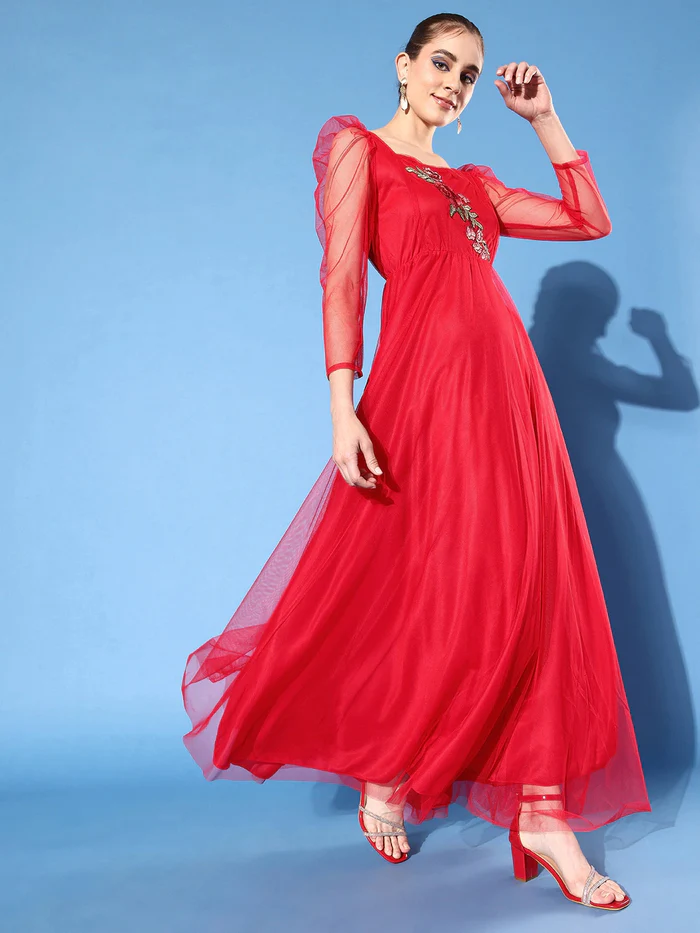 Scarlet Elegance Party Dress - Image 5