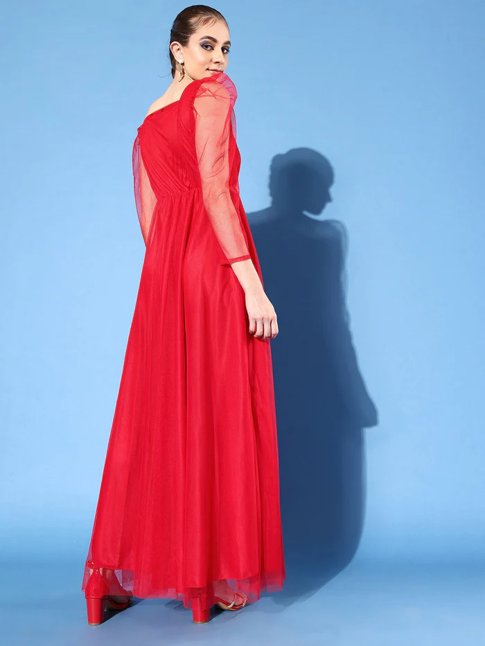 Scarlet Elegance Party Dress - Image 3